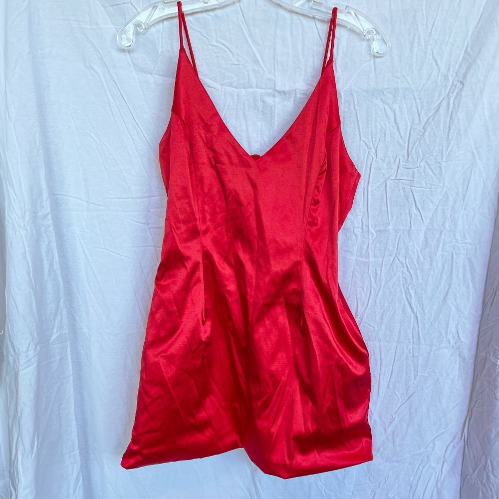 Red Mini Dress with Pockets